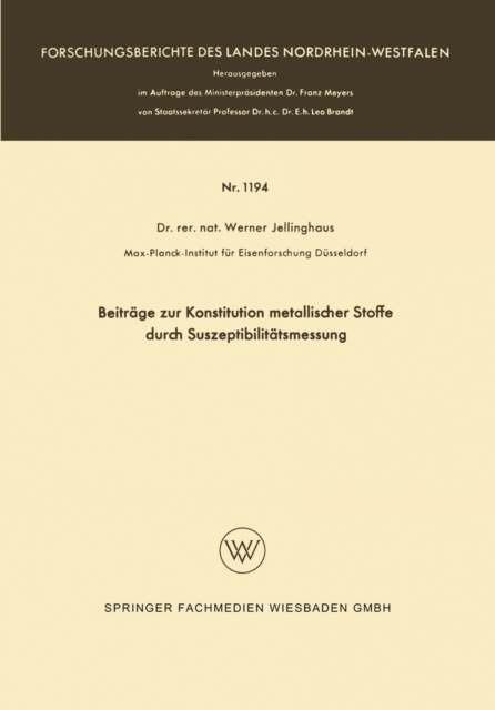Beiträge zur Konstitution metallischer Stoffe durch Suszeptibilitätsmessung