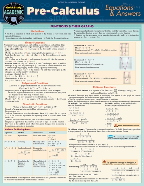 Calculus Equations & Answers