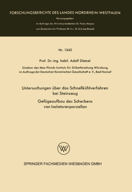 Untersuchungen über das Schnellkühlverfahren bei Steinzeug