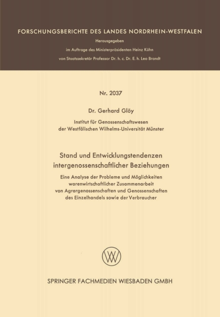 Stand und Entwicklungstendenzen intergenossenschaftlicher Beziehungen