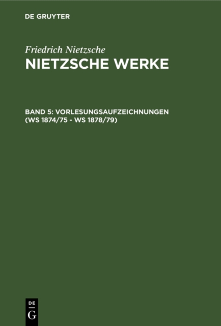 Vorlesungsaufzeichnungen (WS 1874/75 - WS 1878/79)