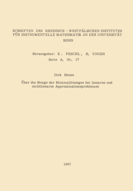 Über die Menge der Minimallösungen bei linearen und nichtlinearen Approximationsproblemen