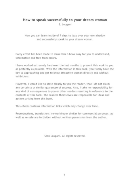 How to talk to the woman of your dreams