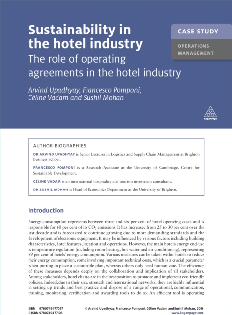 Case Study: Sustainability in the Hotel Industry