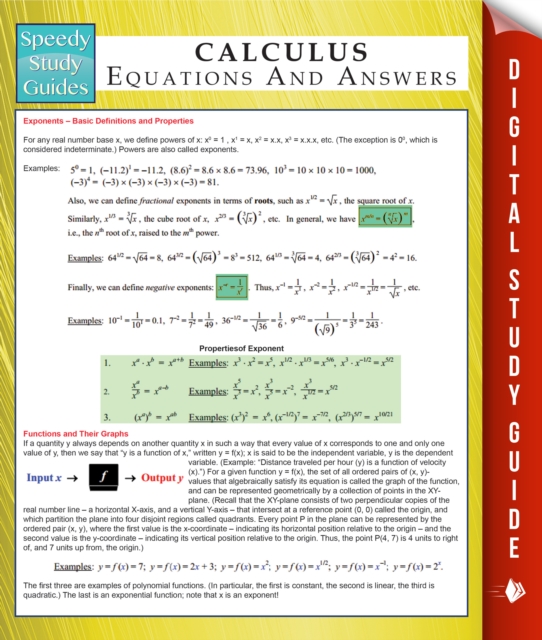 Calculus Equations And Answers (Speedy Study Guides)