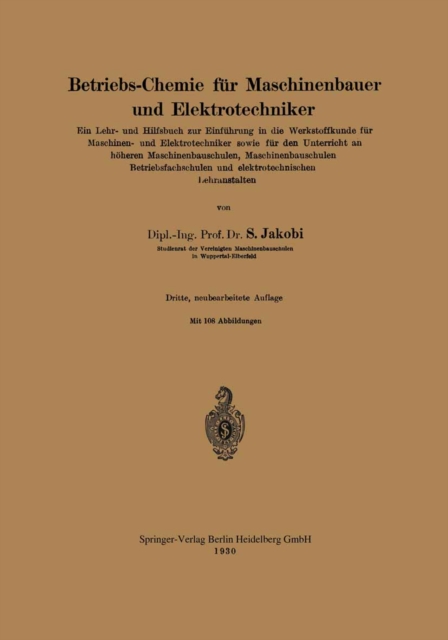 Betriebs-Chemie für Maschinenbauer und Elektrotechniker