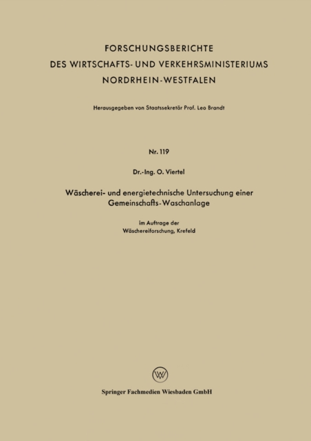 Wäscherei- und energietechnische Untersuchung einer Gemeinschafts-Waschanlage