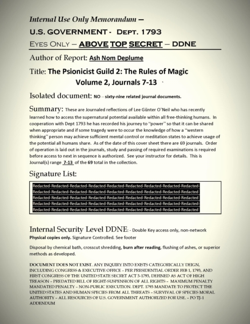 Psionicist Guild 2:The Rules of Magic Volume 2, Journals 7-13