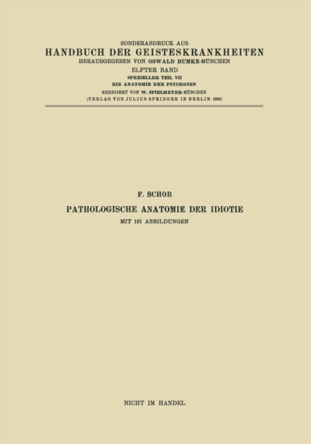 Pathologische Anatomie der Idiotie