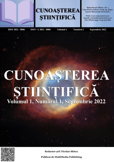 Cunoasterea Stiintifica, Volumul 1, Numarul 1, Septembrie 2022
