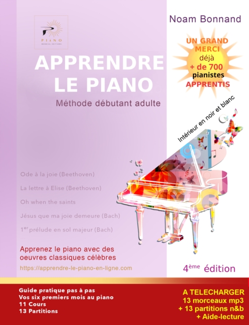 Apprendre le piano methode debutant adulte (noir&blanc)