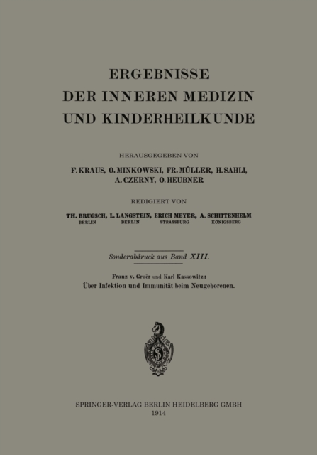 Über Infektion und Immunität beim Neugeborenen