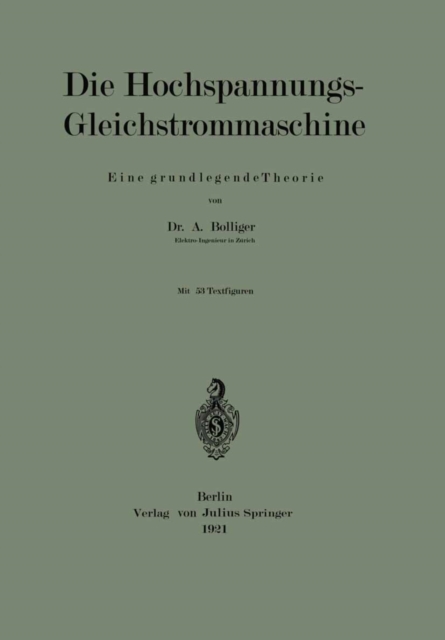 Die Hochspannungs-Gleichstrommaschine