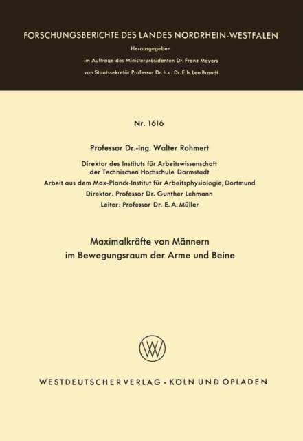 Maximalkräfte von Männern im Bewegungsraum der Arme und Beine