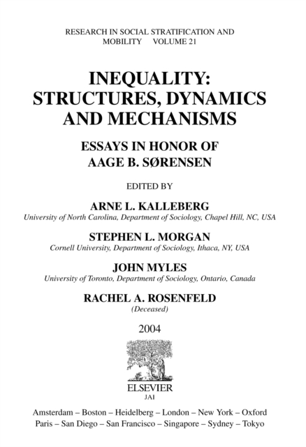 Inequality: Structures, Dynamics and Mechanisms