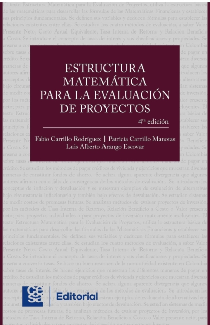 Estructura matemática para la evaluación de proyectos 4a edición