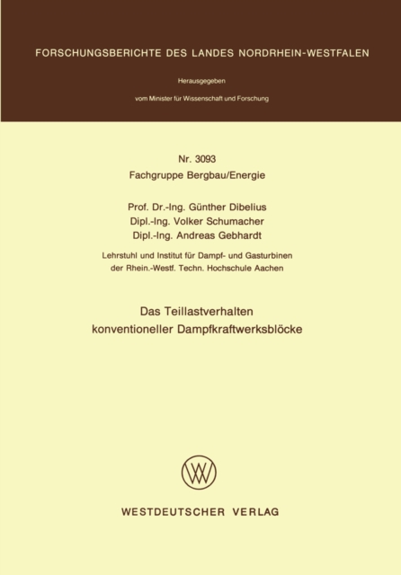 Das Teillastverhalten konventioneller Dampfkraftwerksblöcke