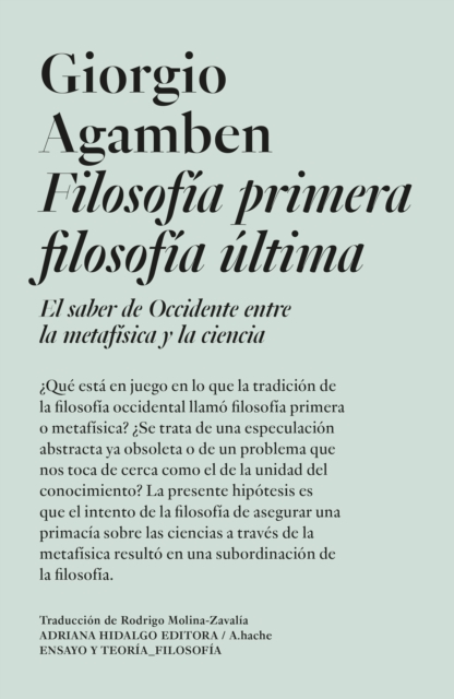 Filosofía primera filosofía última