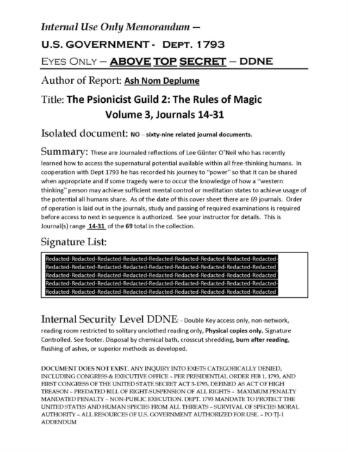 Psionicist Guild 2:The Rules of Magic Volume 3, Journals 14-31