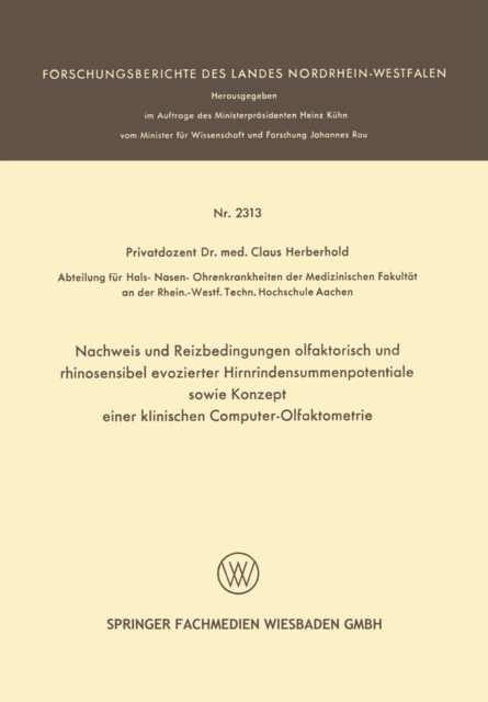 Nachweis und Reizbedingungen olfaktorisch und rhinosensibel evozierter Hirnrindensummenpotentiale sowie Konzept einer klinischen Computer-Olfaktometrie