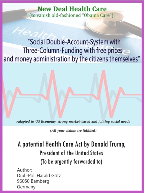 &quote;Social Double-Account-System with Three-Column-Funding with free prices and money administration by the citizens themselves&quote; Adapted to US Economy, strong market-based and joining social needs (All your claims are fulfilled)