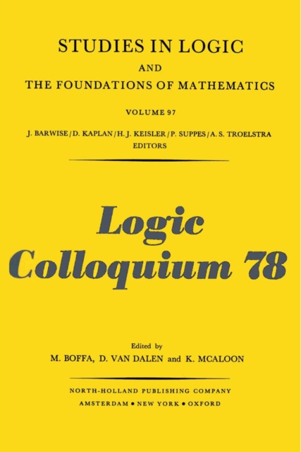 Logic Colloquium '78, Proceedings of the colloquium held in Mons