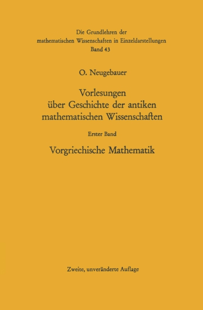 Vorlesungen über Geschichte der antiken mathematischen Wissenschaften
