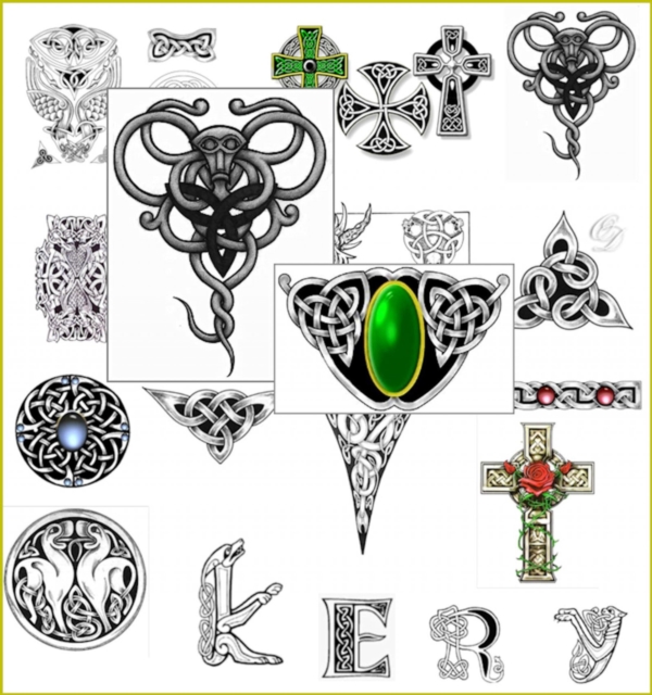 Keltische Tattoos und Keltische Buchstaben Tattos.