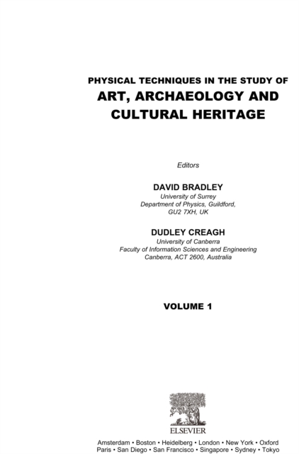 Physical Techniques in the Study of Art, Archaeology and Cultural Heritage