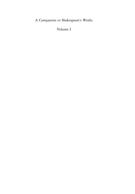 Companion to Shakespeare's Works, Volume I