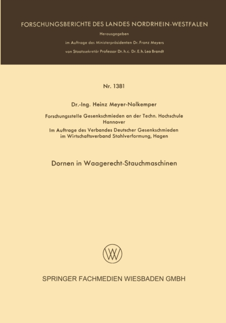 Dornen in Waagerecht-Stauchmaschinen