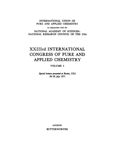 XXIIIrd International Congress of Pure and Applied Chemistry