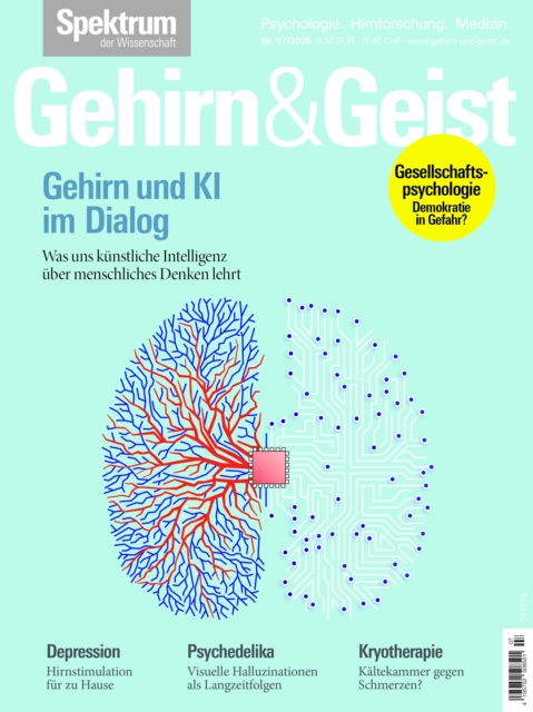 Gehirn&Geist 7/2025 Gehirn und KI im Dialog