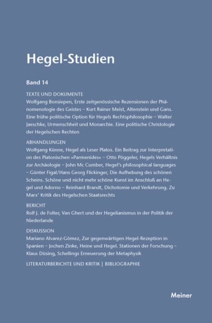 Hegel-Studien Band 14