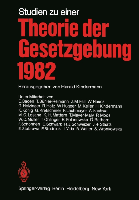 Studien zu einer Theorie der Gesetzgebung 1982