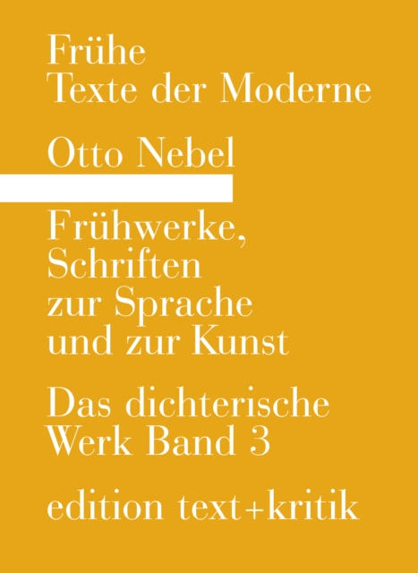 Frühwerke, Schriften zur Sprache und zur Kunst