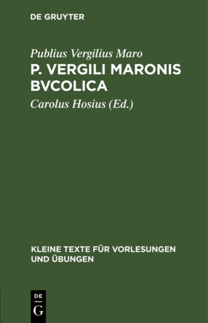 P. Vergili Maronis bvcolica
