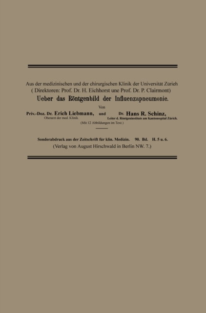 Ueber das Röntgenbild der Influenzapneumonie