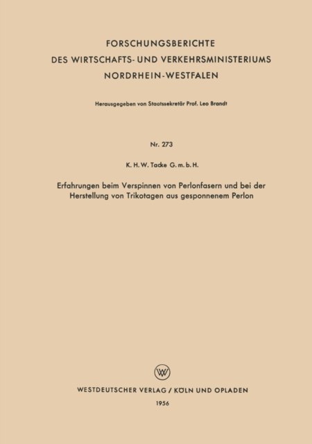 Erfahrungen beim Verspinnen von Perlonfasern und bei der Herstellung von Trikotagen aus gesponnenem Perlon