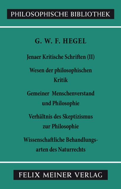 Jenaer Kritische Schriften II